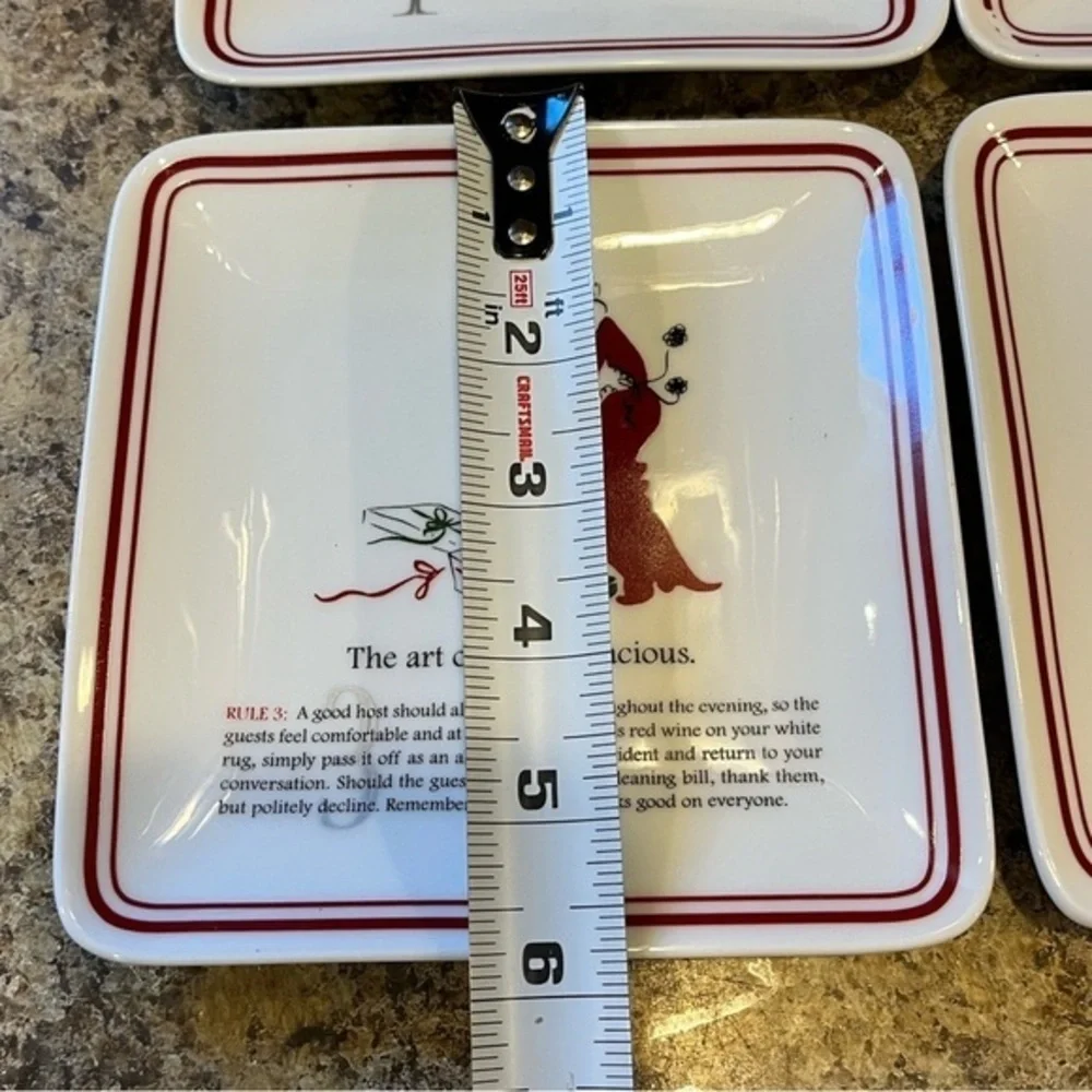 Williams Sonoma Party Etiquette Appetizer Plates Set of 4 NIB
